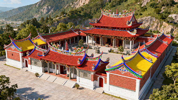 中国寺庙设计 | 福建寺庙规划设计 | 寺庙笔画绘制 | 闽南寺庙墙绘