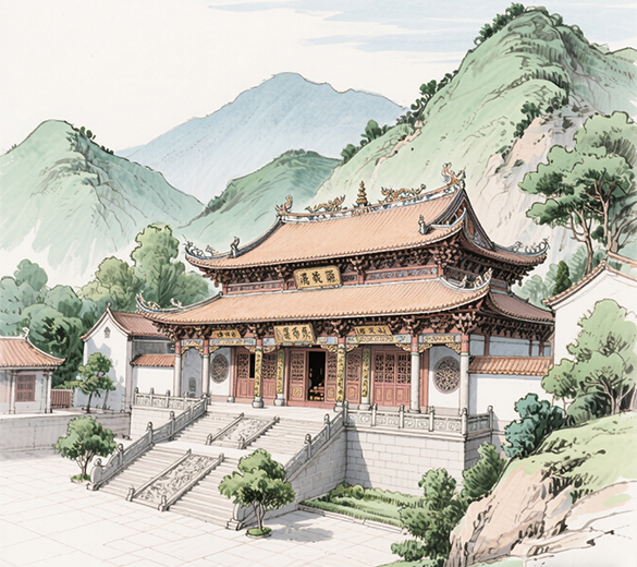 中国寺庙设计 | 福建寺庙规划设计 | 寺庙笔画绘制 | 闽南寺庙墙绘